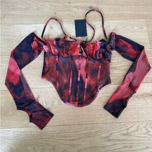 Jagger & Stone Gabriella Corset Top in Red - NWT